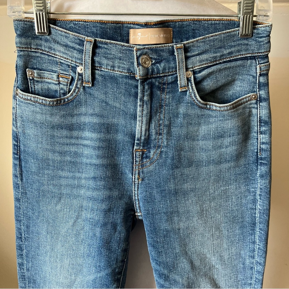 7 For All Mankind Luxe Vintage The Ankle Skinny Denim Jeans size 27 - Picture 4 of 9